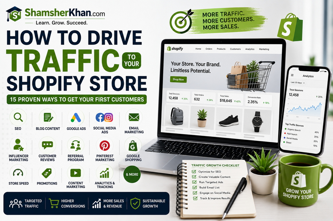 How to Drive Traffic to Your Shopify Store (15 Proven Ways to Get Your First Customers)