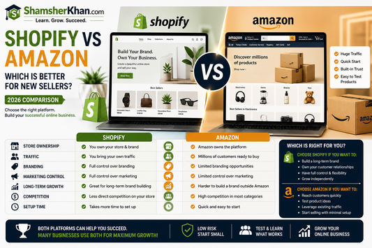 Shopify vs Amazon: Which Is Better for New Sellers? (2026 Comparison)