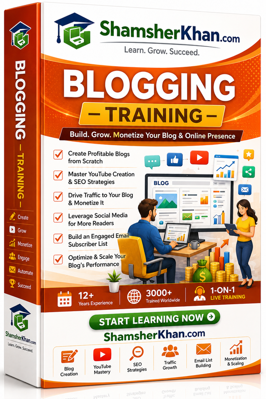 Professional Blogging Training - 7 Days Live 1-on-1 Online