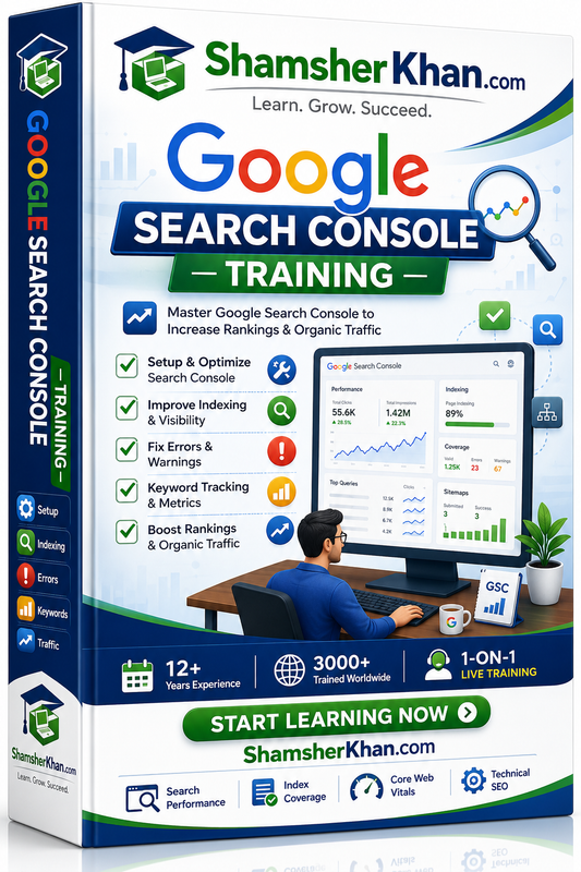 Google Search Console Training - 7 Days Live 1-on-1 Online