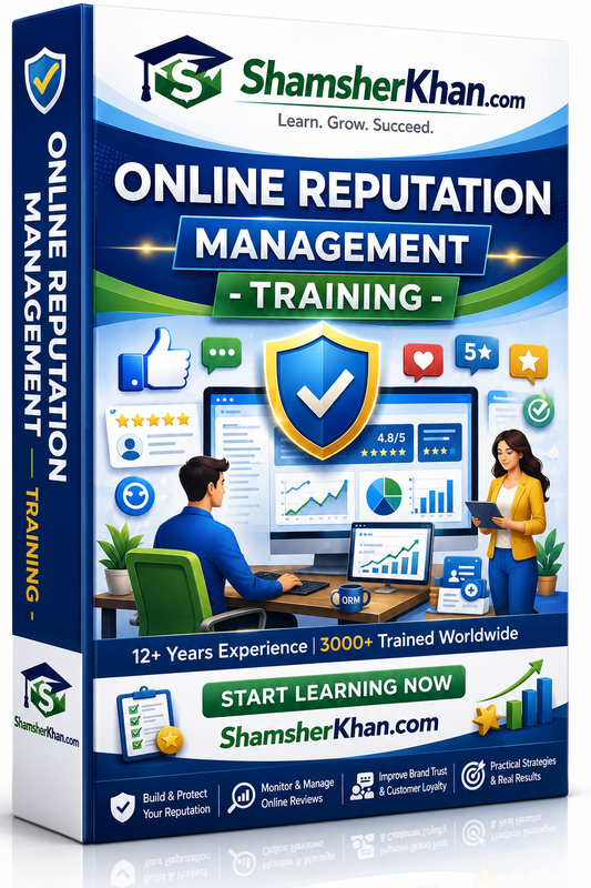 Online Reputation Management Training - 7 Days Live 1-on-1 Online