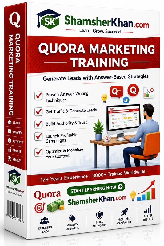 Quora Marketing Training - Live 7 Days 1-on-1 Online